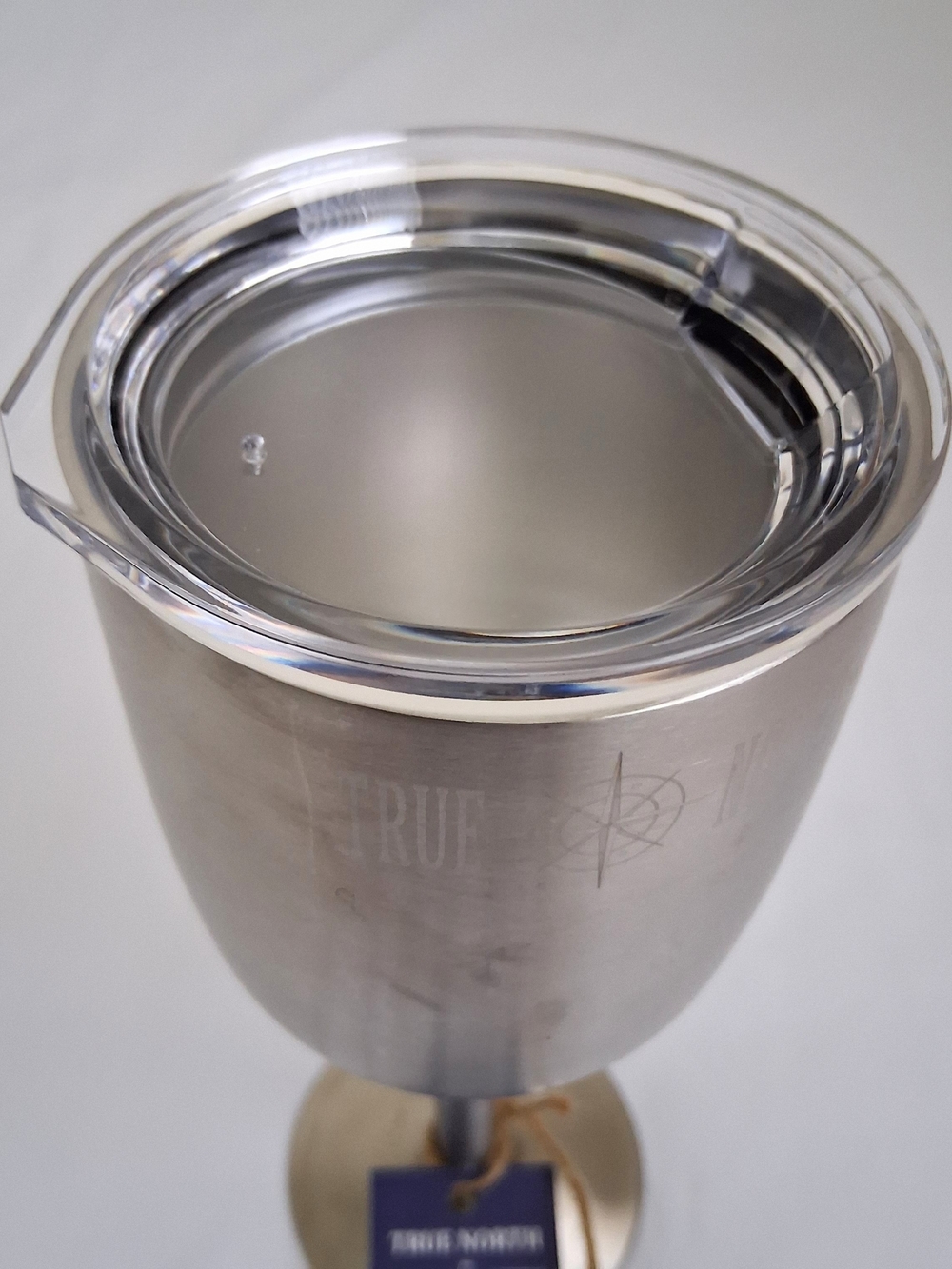 True North 10 oz Stainless Silver Wine Glass